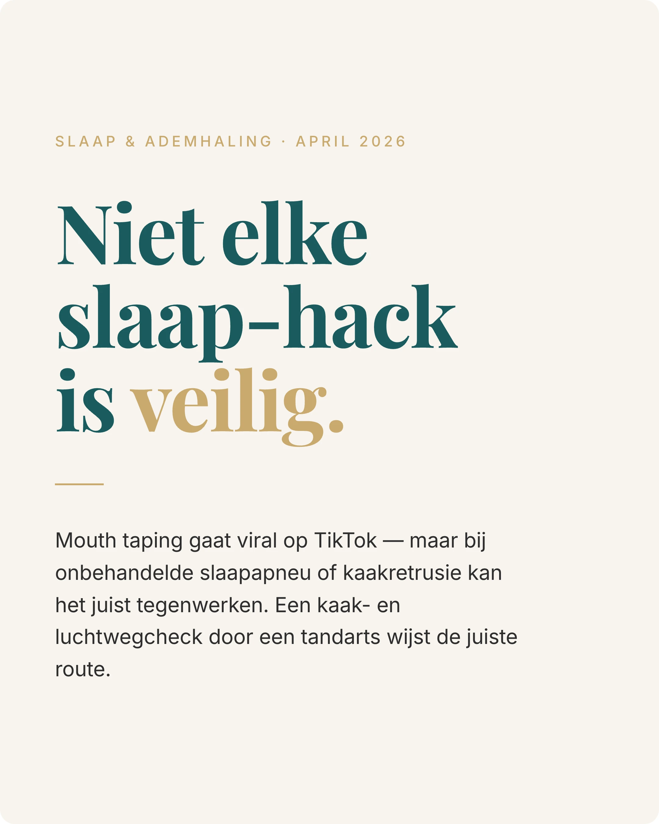 Mouth taping: wat een tandarts ervan vindt